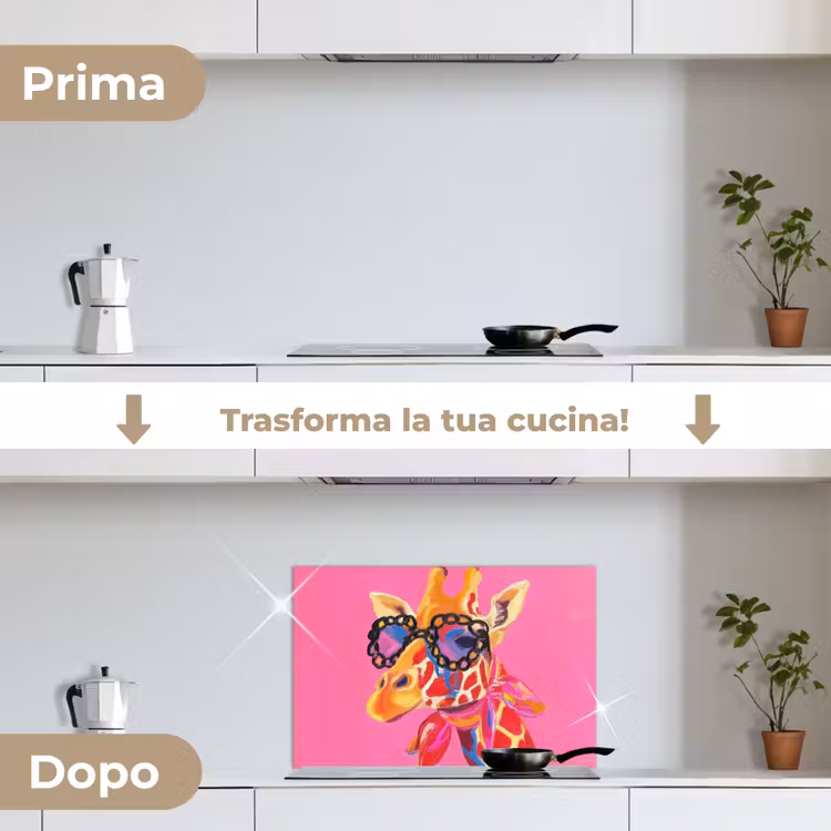 Paraschizzi cucina - Giraffa - Rosa - Occhiali - Sciarpa — 7