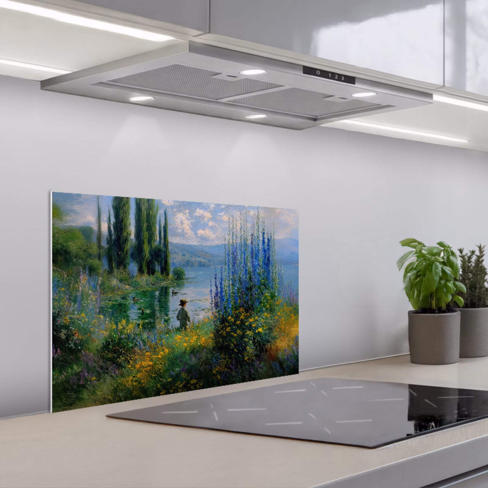 Paraschizzi cucina - Fiori - Lago - Bergen - Verde — 1