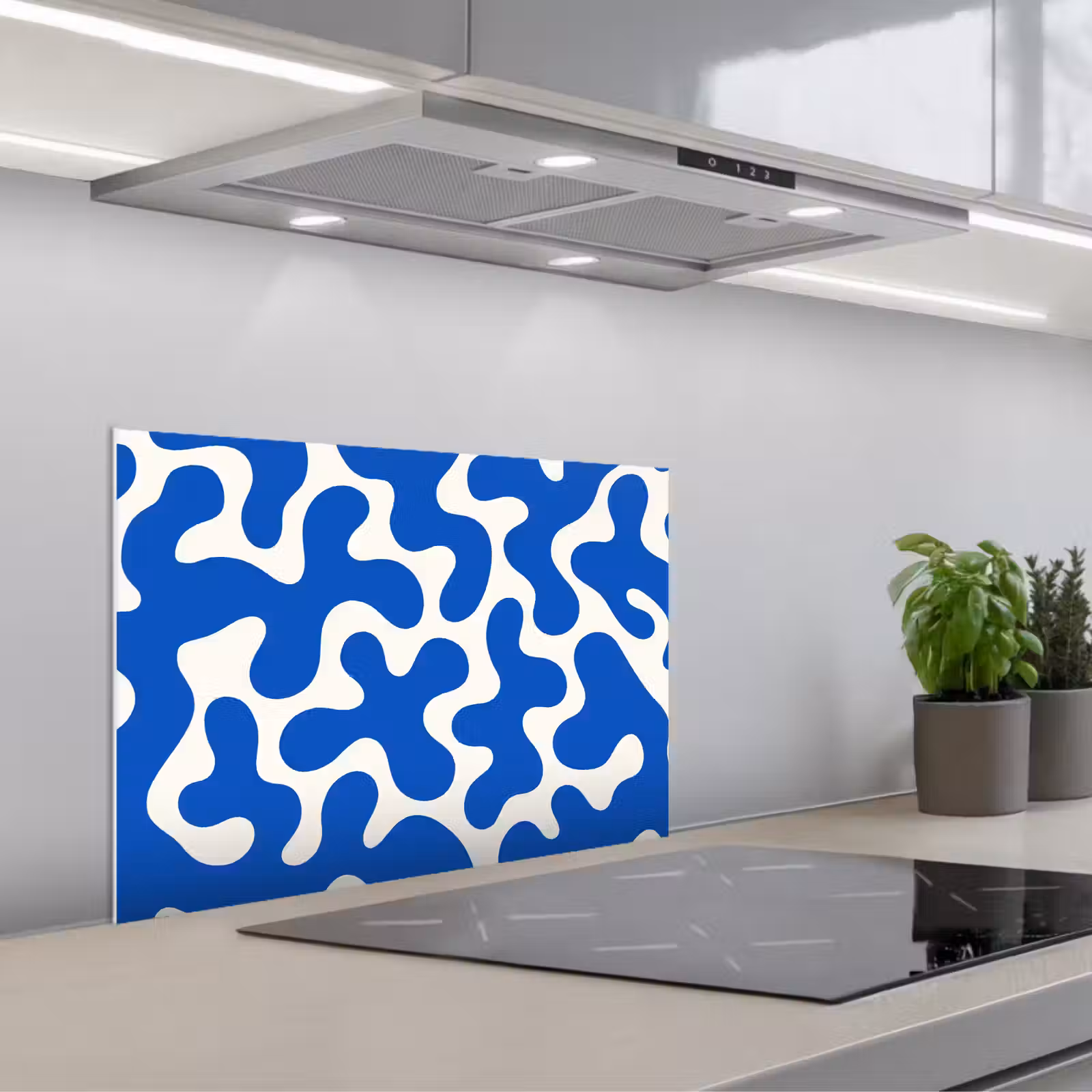 Paraschizzi cucina - Forme - Astratto - Blu - Onde — 1