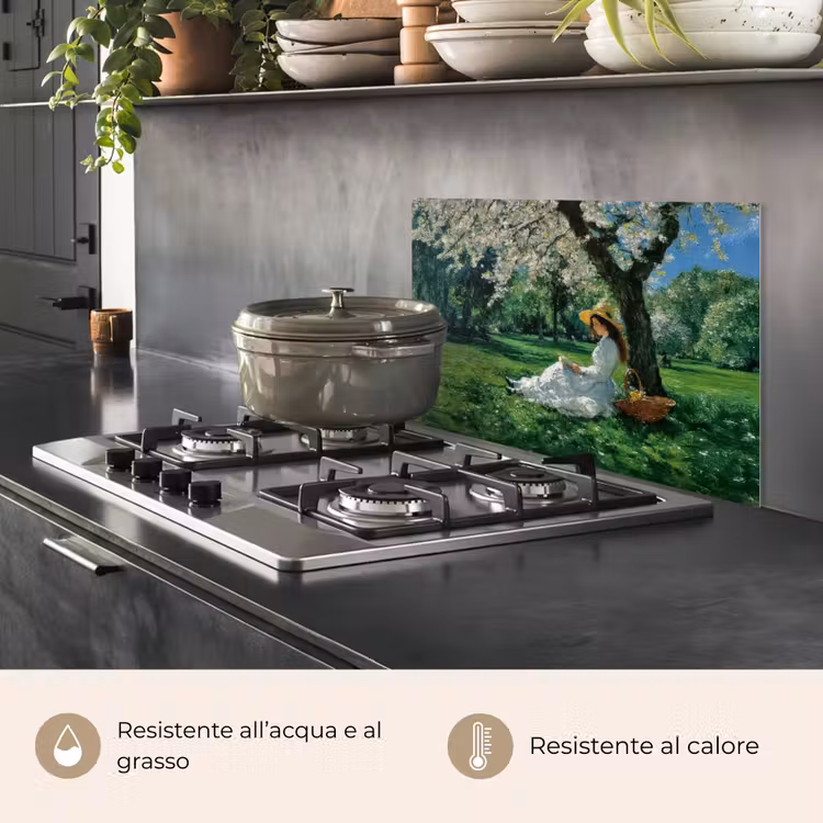 Paraschizzi cucina - Donna - Albero - Libro - Cestino — 2