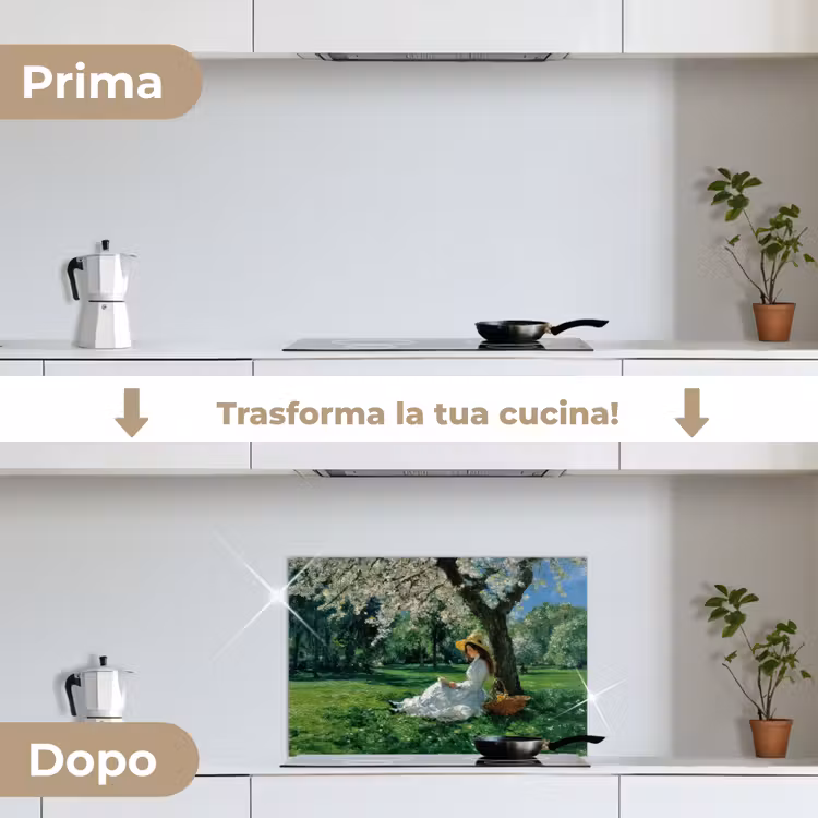 Paraschizzi cucina - Donna - Albero - Libro - Cestino — 7