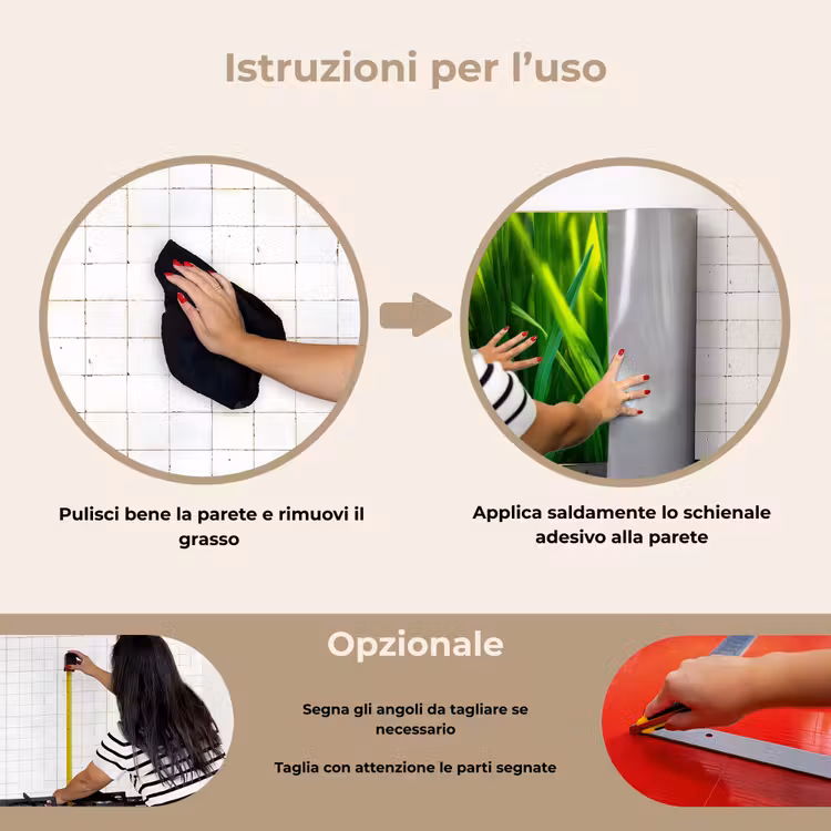 Paraschizzi cucina - Fili d'erba - Luce - Verde — 6
