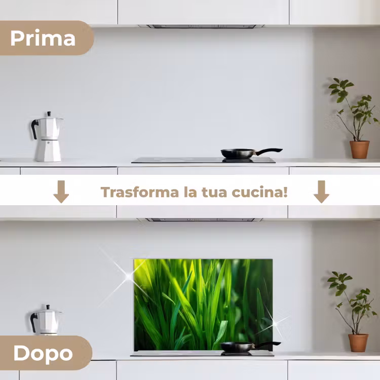 Paraschizzi cucina - Fili d'erba - Luce - Verde — 7