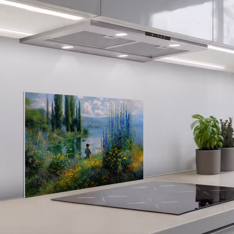 Paraschizzi cucina - Fiori - Lago - Bergen - Verde — 1