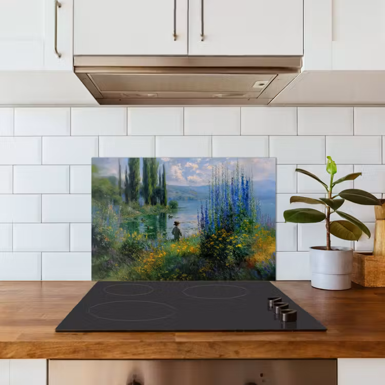 Paraschizzi cucina - Fiori - Lago - Bergen - Verde — 3