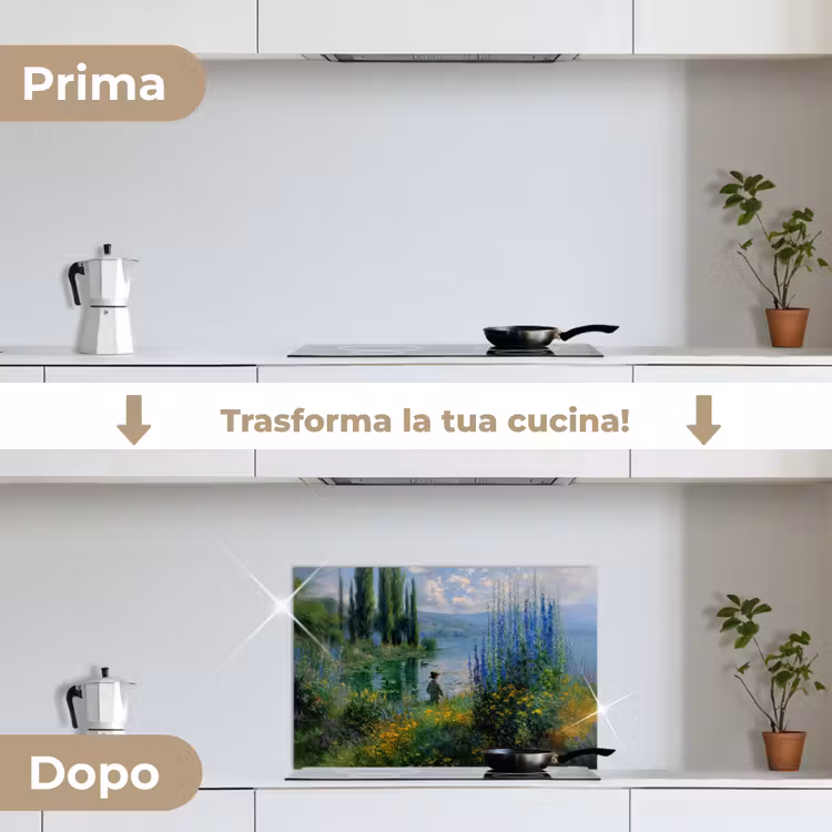 Paraschizzi cucina - Fiori - Lago - Bergen - Verde — 7