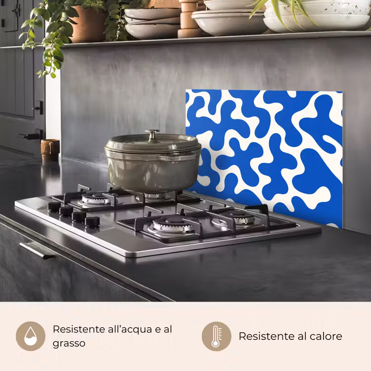 Paraschizzi cucina - Forme - Astratto - Blu - Onde — 2
