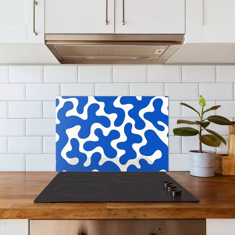 Paraschizzi cucina - Forme - Astratto - Blu - Onde — 3