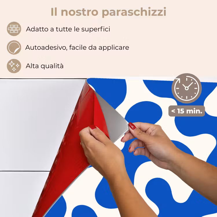 Paraschizzi cucina - Forme - Astratto - Blu - Onde — 4