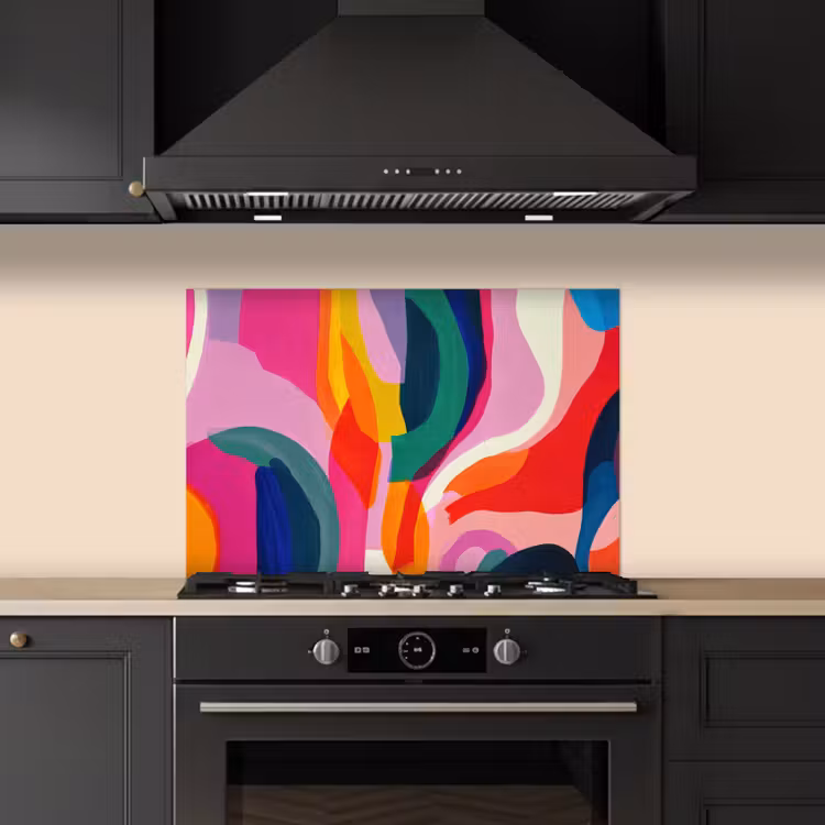 Paraschizzi cucina - Forme - Ondulate - Astratte - Rosa brillante — 5