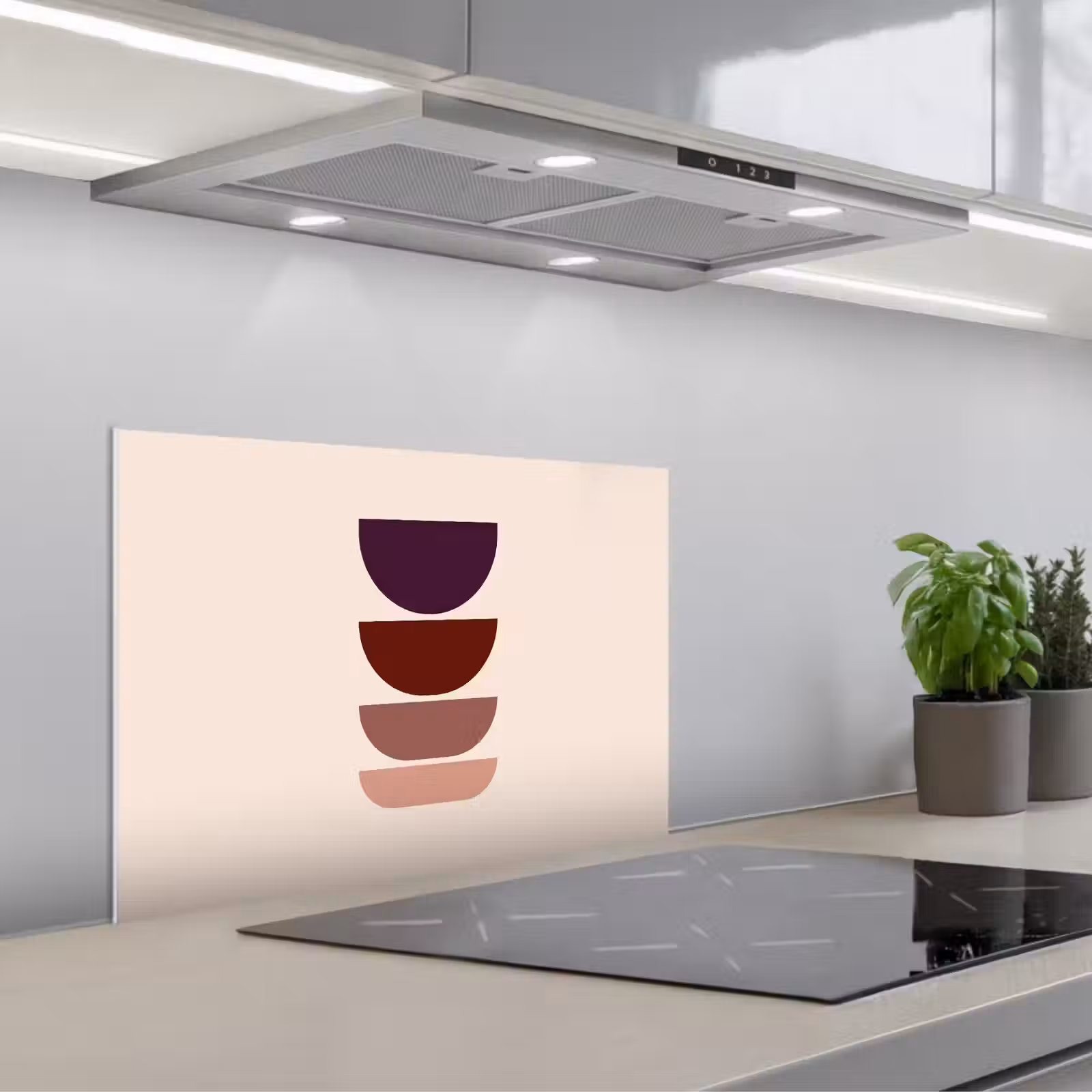 Paraschizzi cucina - Armonioso - Simmetrico - Rosso — 1