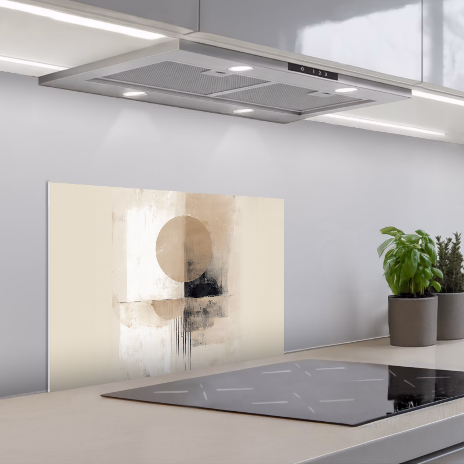 Paraschizzi cucina - Cerchio - Composizione - Profondità - Beige — 1