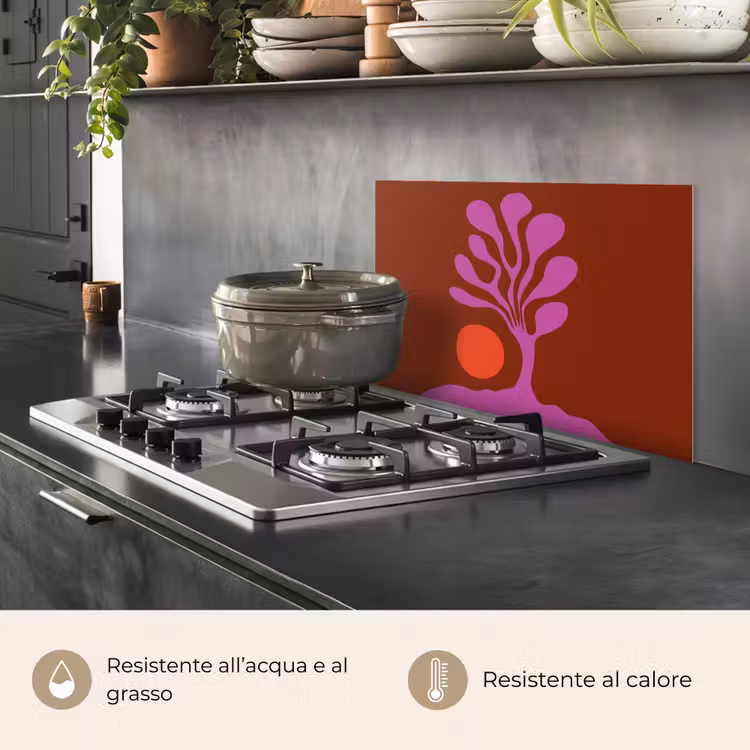 Paraschizzi cucina - Albero - Viola - Cerchio - Scorrevole — 2