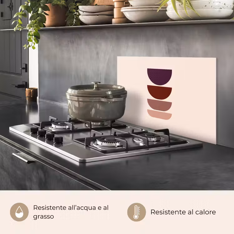 Paraschizzi cucina - Armonioso - Simmetrico - Rosso — 2