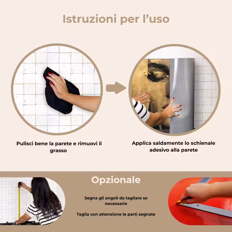 Paraschizzi cucina - Astratto - Oro - Viso - Labbra — 6