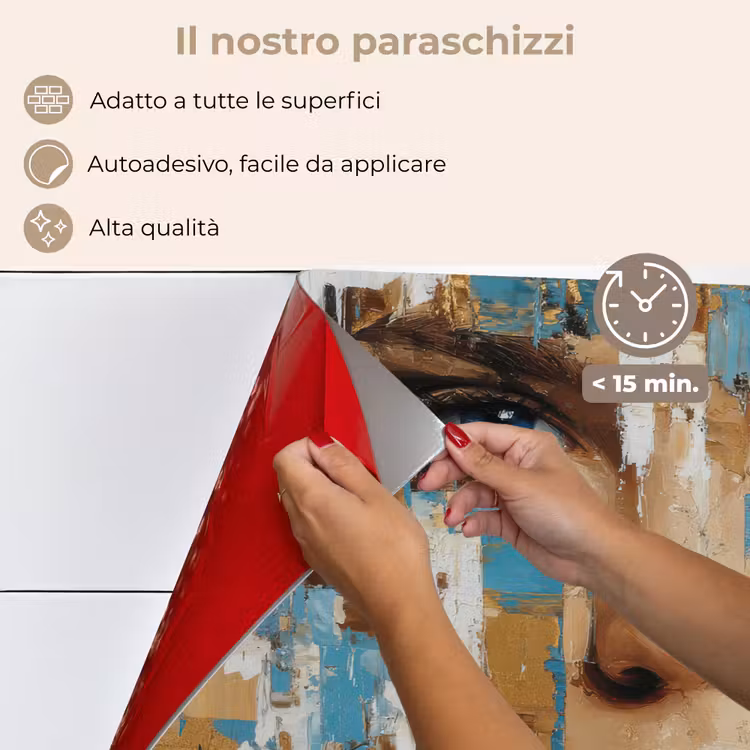Paraschizzi cucina - Astratto - Pennellate - Blu - Viso — 4