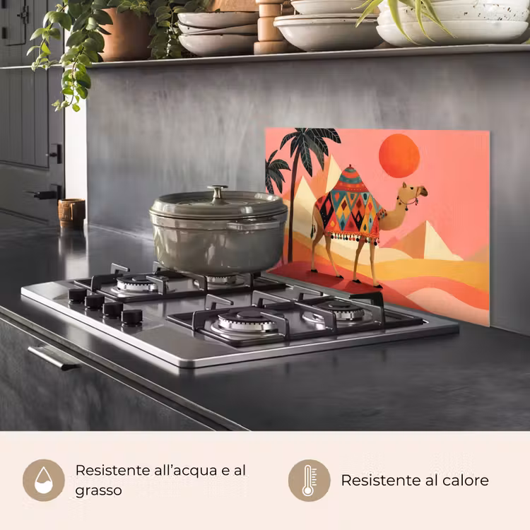 Paraschizzi cucina - Cammello - Piramidi - Sole rosso — 2
