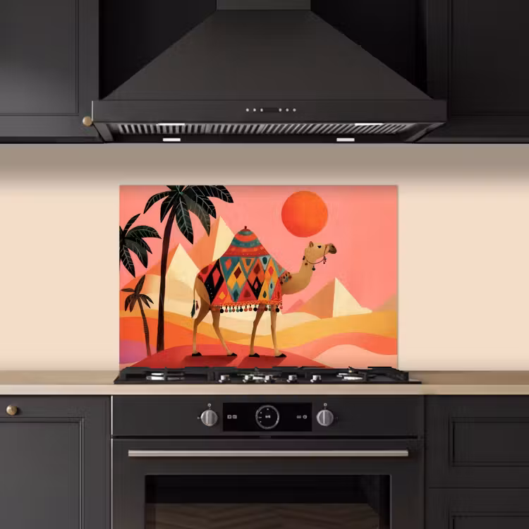 Paraschizzi cucina - Cammello - Piramidi - Sole rosso — 5