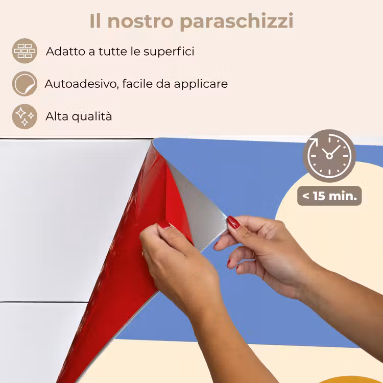 Paraschizzi cucina - Cerchi - Simmetrici - Bianco - Blu - Giallo — 4
