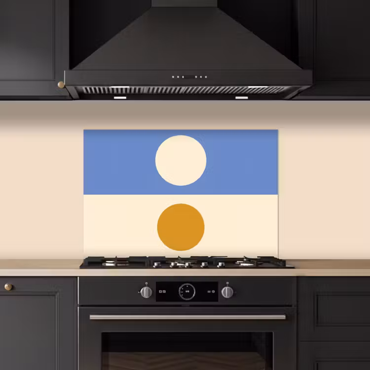 Paraschizzi cucina - Cerchi - Simmetrici - Bianco - Blu - Giallo — 5