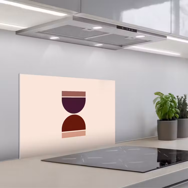 Paraschizzi cucina - Clessidra - Simmetrico - Rosso - Viola — 1