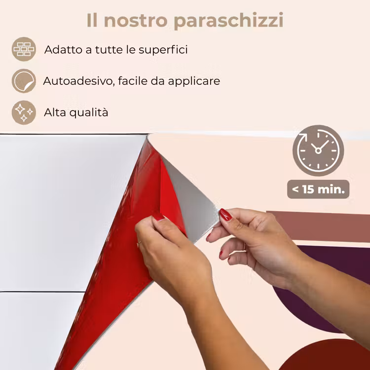 Paraschizzi cucina - Clessidra - Simmetrico - Rosso - Viola — 4