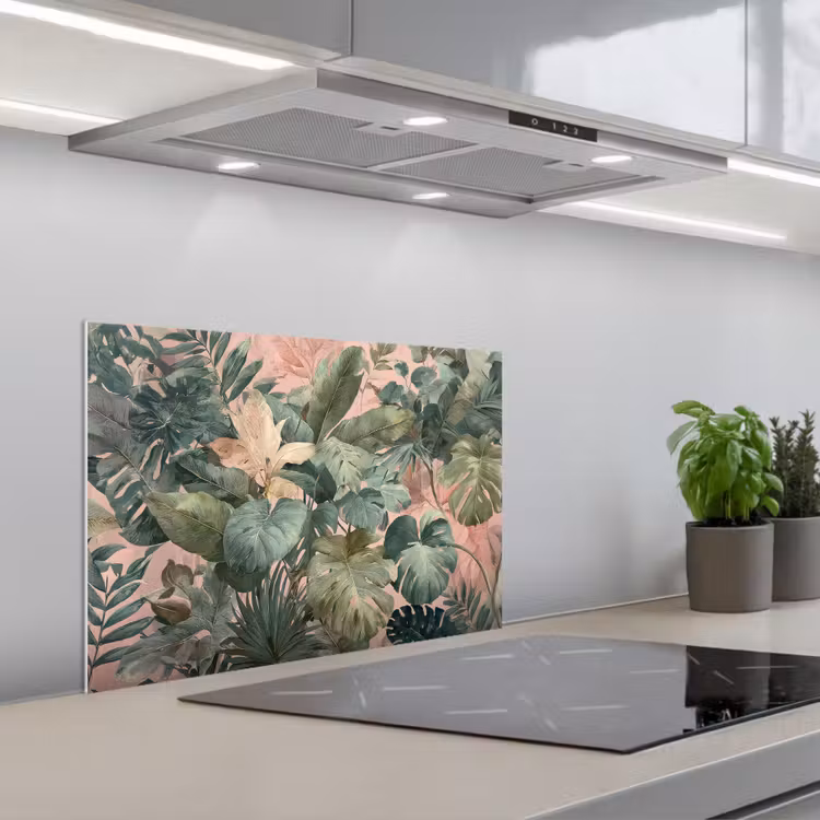 Paraschizzi cucina - Composizione delle foglie - Verde - Rosa — 1