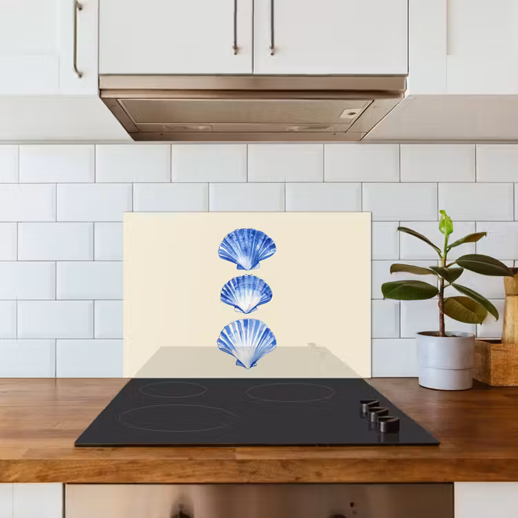 Paraschizzi cucina - Conchiglie - Blu - Beige — 3