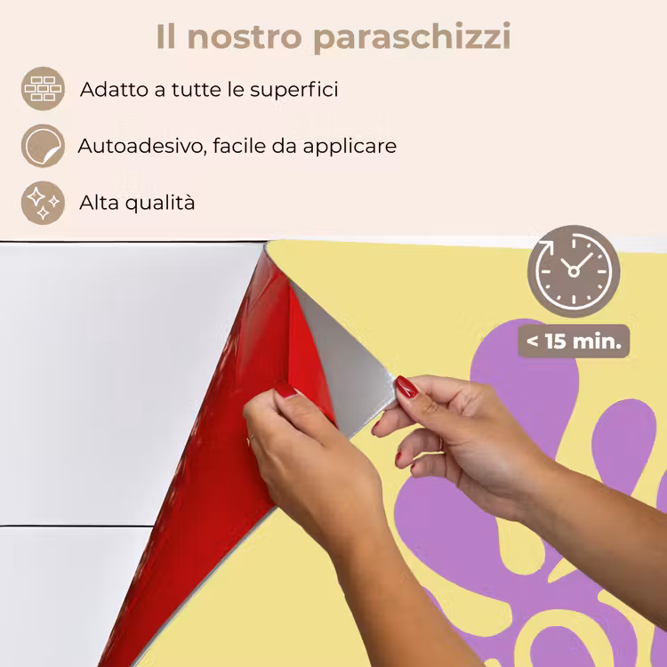 Paraschizzi cucina - Corallo - Cerchio - Astratto - Giallo — 4