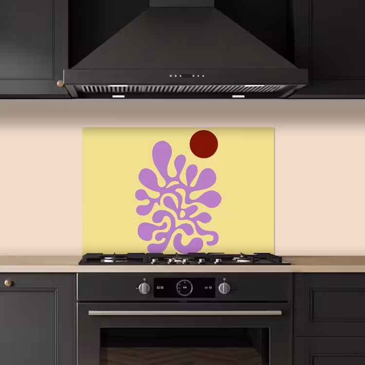 Paraschizzi cucina - Corallo - Cerchio - Astratto - Giallo — 5