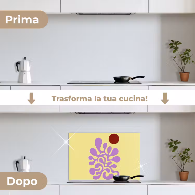 Paraschizzi cucina - Corallo - Cerchio - Astratto - Giallo — 7
