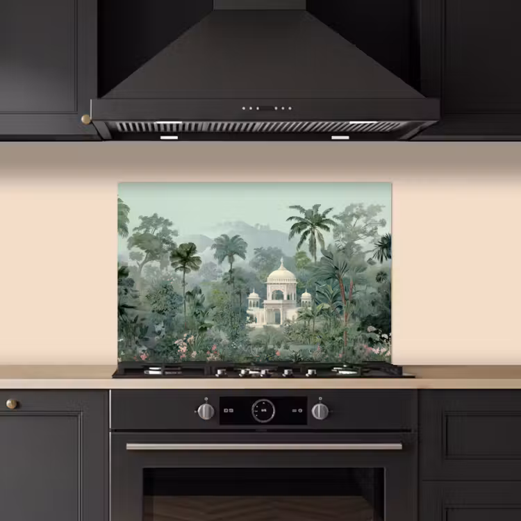 Paraschizzi cucina - Giardino tropicale - Edificio a cupola - Fiori — 5