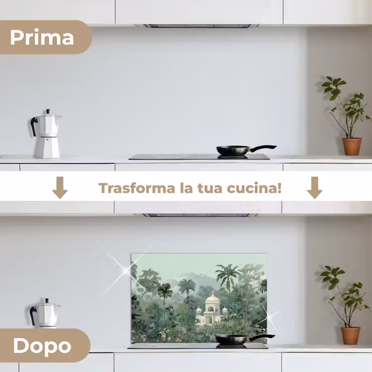 Paraschizzi cucina - Giardino tropicale - Edificio a cupola - Fiori — 7
