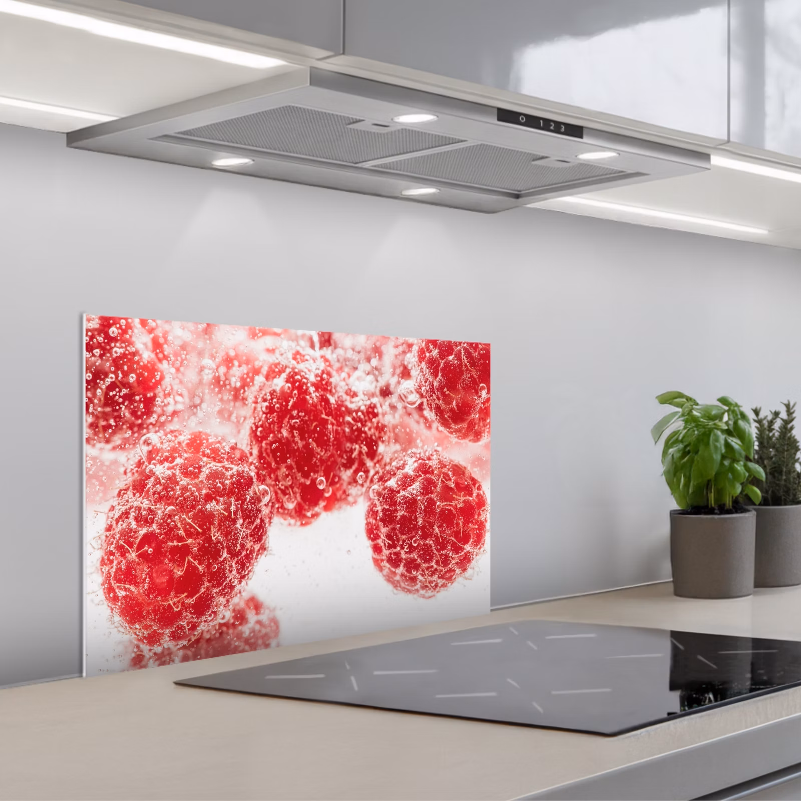 Paraschizzi cucina - Frutta - Acqua - Bolle - Rosso — 1
