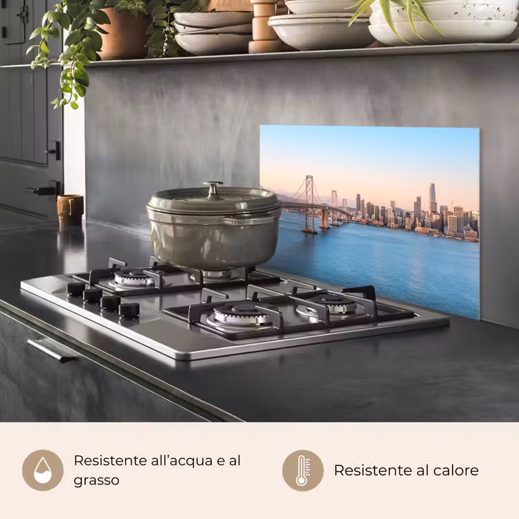 Paraschizzi cucina - Acqua - Ponte - Skyline - Moderno — 2