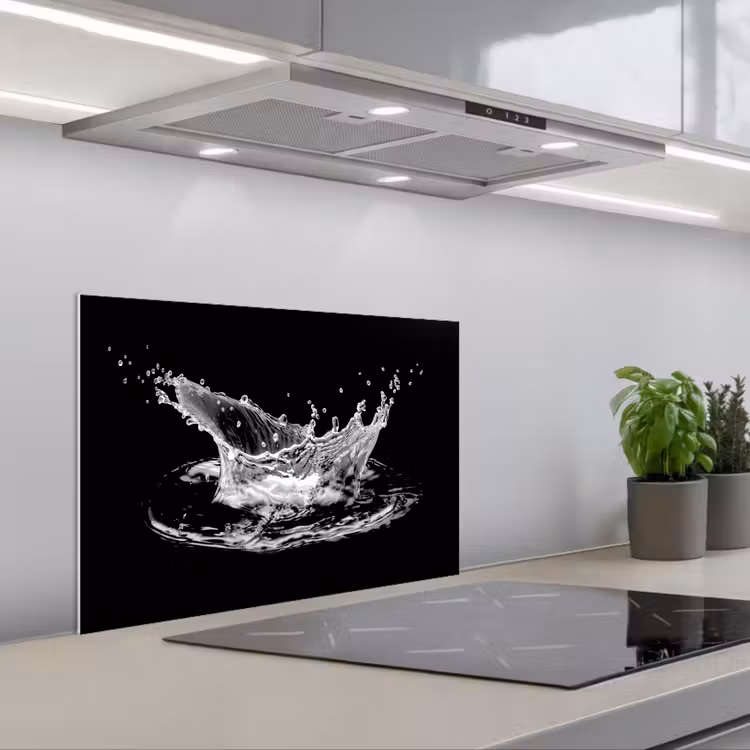 Paraschizzi cucina - Acqua - Schizzi - Acqua - Nero — 1