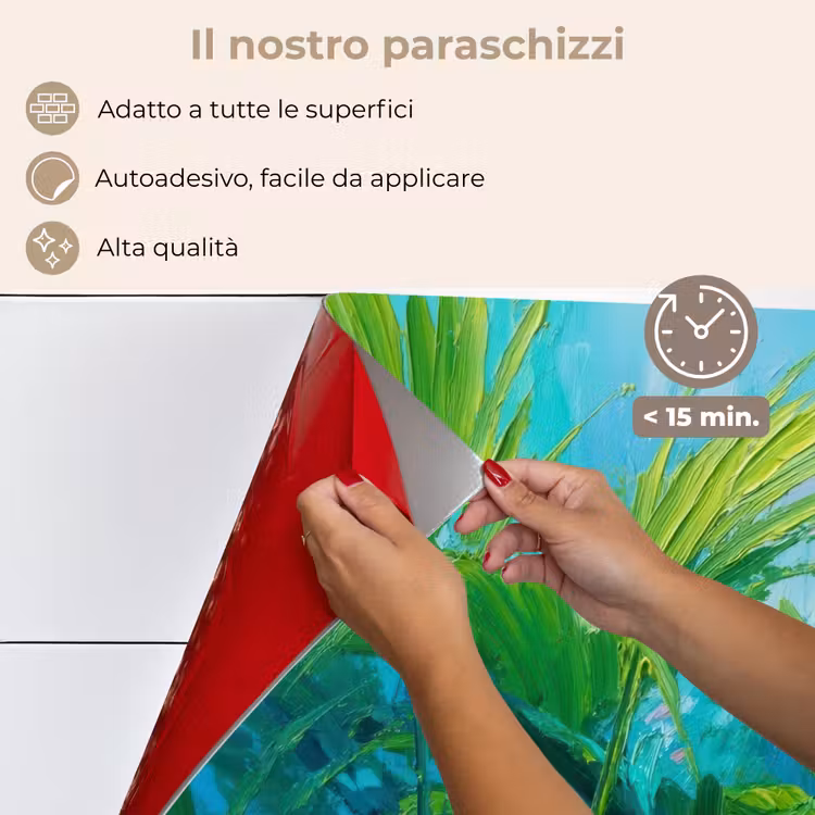 Paraschizzi cucina - Foglie - Verde - Pittura - Astratto — 4