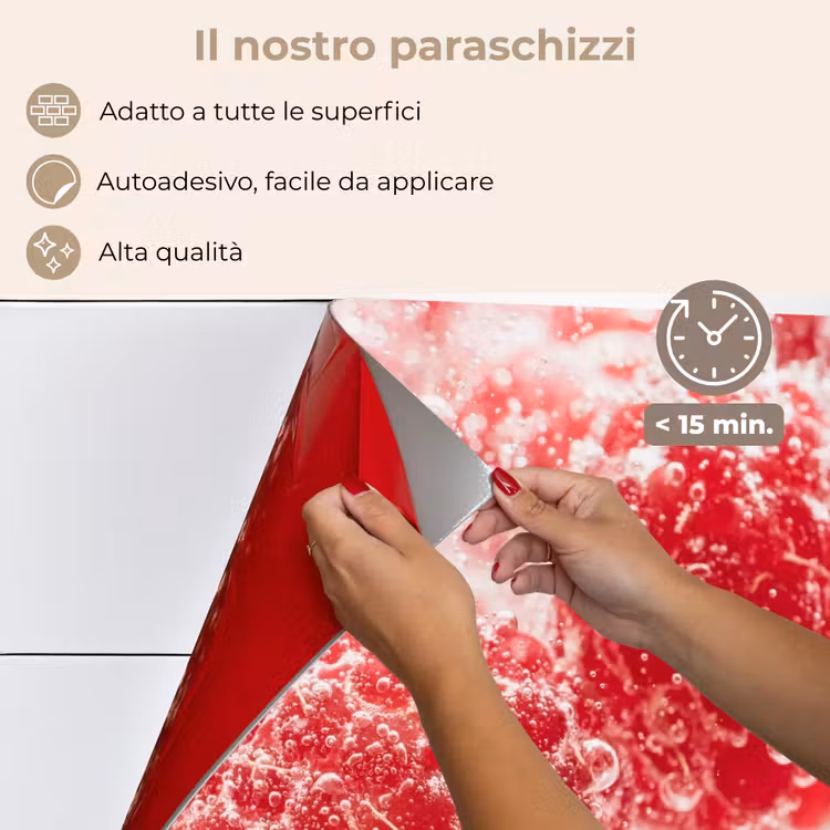 Paraschizzi cucina - Frutta - Acqua - Bolle - Rosso — 4