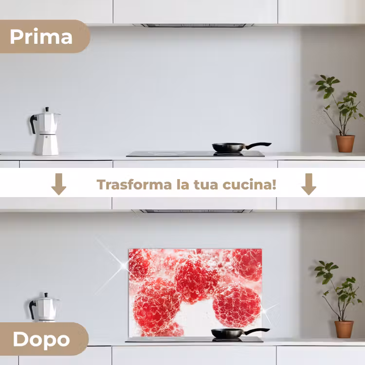 Paraschizzi cucina - Frutta - Acqua - Bolle - Rosso — 7