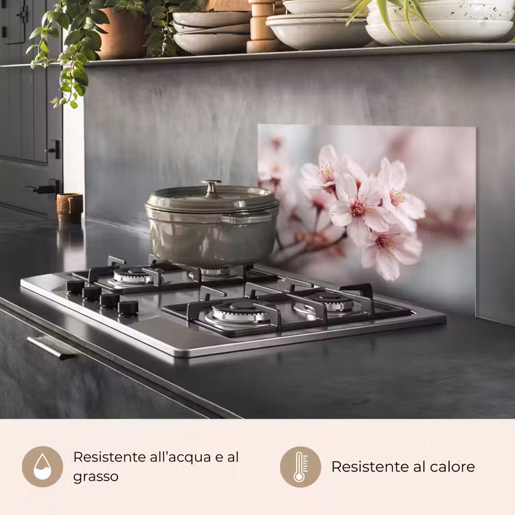 Paraschizzi cucina - Fiori - Stame - Giallo - Sfumato — 2