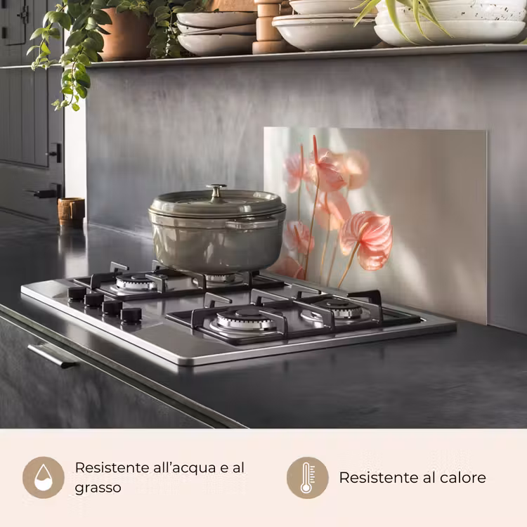 Paraschizzi cucina - Fiori - Steli - Rosa - Ombra — 2