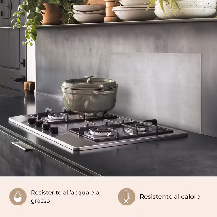 Paraschizzi cucina - Calcestruzzo - Grigio - Cemento - Industriale - Testurizzato — 2