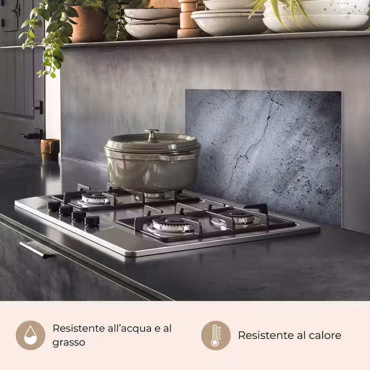 Paraschizzi cucina - Calcestruzzo - Grigio - Crepe — 2