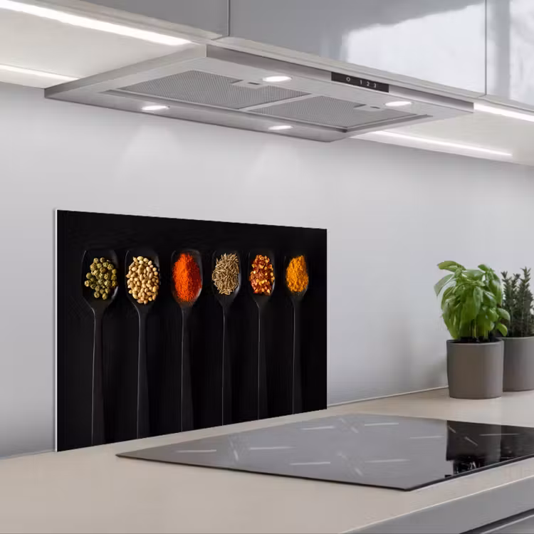 Paraschizzi cucina - Cucchiai - Spezie - Nero - Spezie - Rustico — 1
