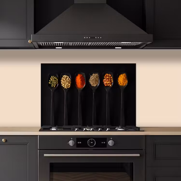 Paraschizzi cucina - Cucchiai - Spezie - Nero - Spezie - Rustico — 5