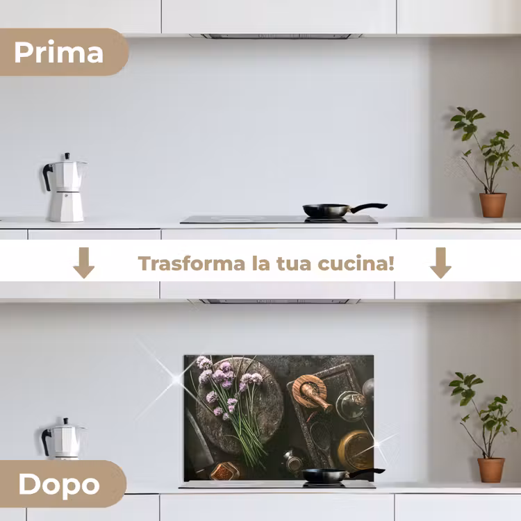 Paraschizzi cucina - Erba cipollina - Cucina - Mortaio - Rustico - Erbe - Viola — 7