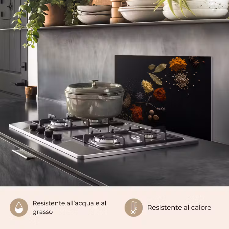 Paraschizzi cucina - Erbe - Nero - Spezie - Cucina - Cucina — 2