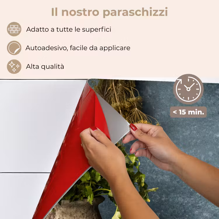 Paraschizzi cucina - Erbe - Spezie - Padella - Coltello - Grigio - Rustico — 4