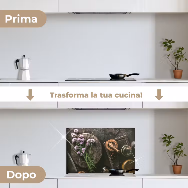 Paraschizzi cucina - Fiori d'arancio e utensili da cucina antichi — 7