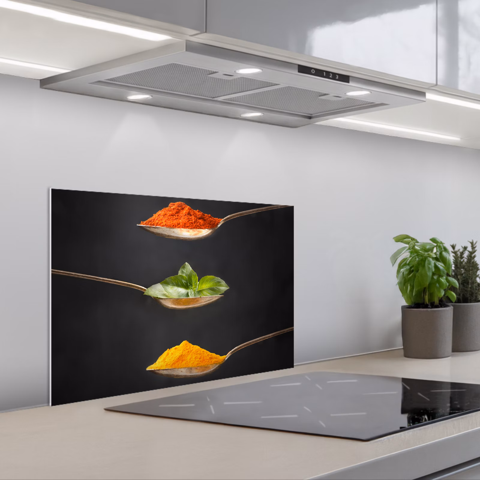 Paraschizzi cucina - Erbe - Cucchiaio - Spezie - Nero - Italiano — 1